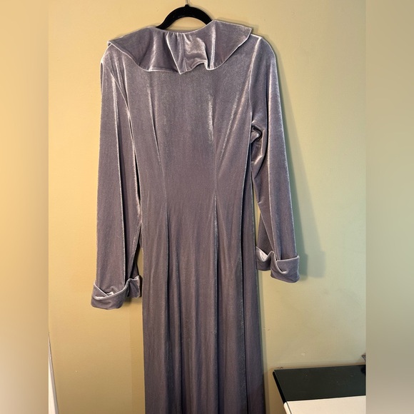 Velour Robe Full Length Belted 4 Way Stretch - Picture 2 of 10